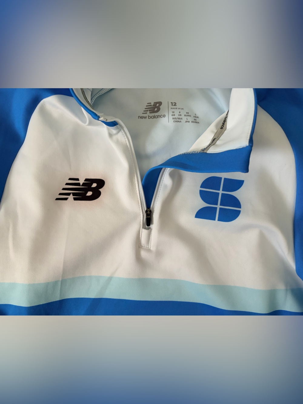 New Balance Blue & White Women's Half-Zip Sports Tour International - Picture 2 of 7